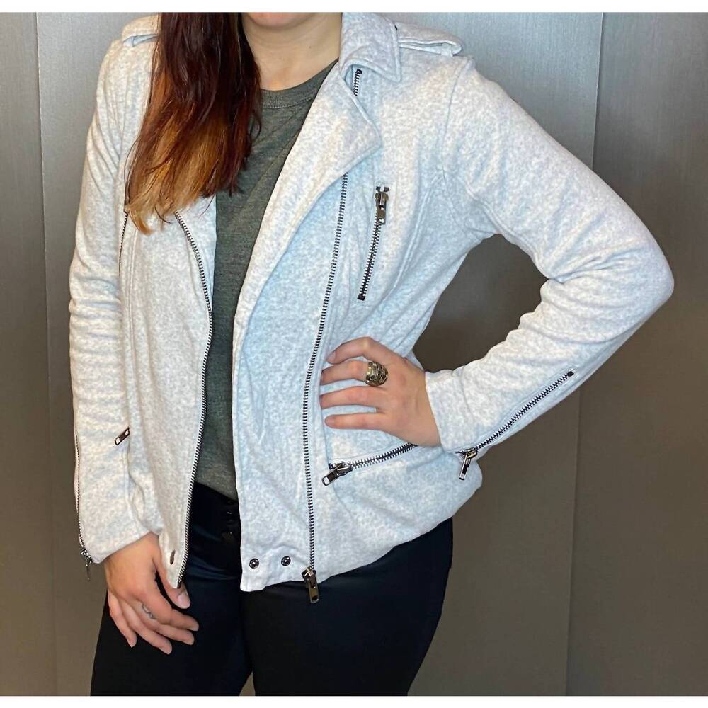 NEW CHASER cotton moto jacket in heather grey
